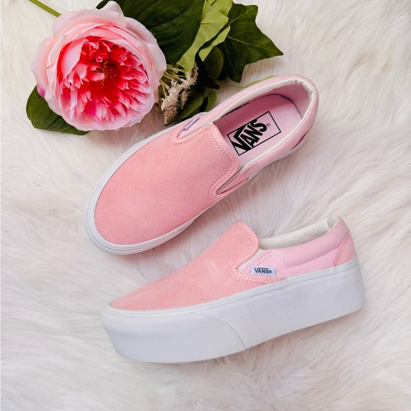 Vans Shoes - Vans Pink Platform Slip On Sneakers